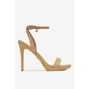 Sandale cu toc Material Sintetic - Culoare Bej - Bej imagine