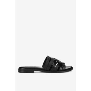 Papuci dama 5905588604075 - Piele naturala - 42 EU - Negru imagine