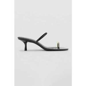Sandale slip-on din piele ecologica - Negru imagine