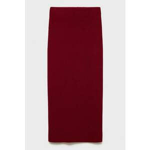 Fusta midi tricotata fin - Visiniu imagine