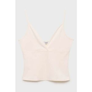 Top crop cu decolteu cache-coeur - Alb fildes imagine