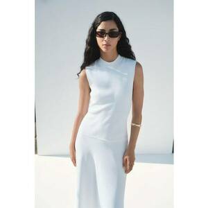 Rochie maxi fara maneci - Alb imagine
