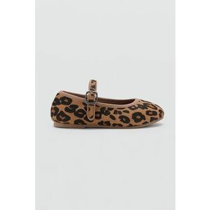Balerini Mary Jane cu animal print - Negru/Portocaliu persan imagine