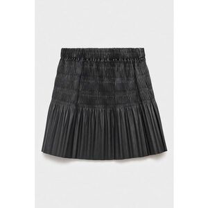 Fusta plisata cu model uni - Negru imagine