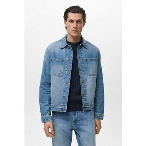 Jacheta din denim cu aspect decolorat - Albastru deschis imagine
