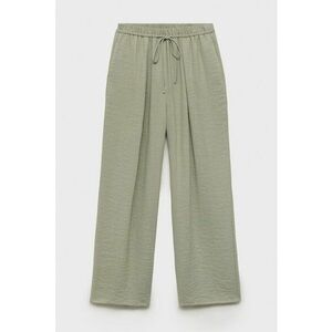 Pantaloni cu croiala ampla si model uni - Verde pal imagine