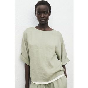 Bluza lejera cu model uni - Verde fistic imagine
