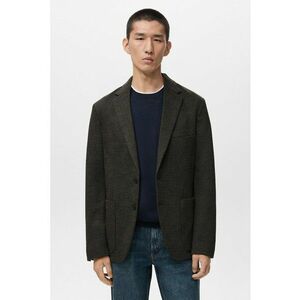 Sacou cu nasturi si model herringbone - Gri antracit imagine