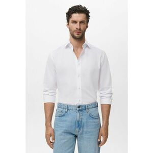 Camasa slim fit din amestec de bumbac - Alb optic imagine
