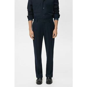 Pantaloni eleganti regular-fit din amestec de lana - Bleumarin imagine