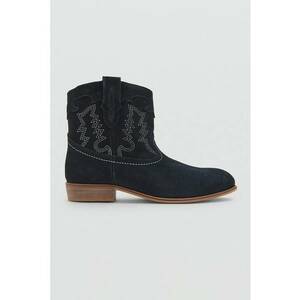 Ghete western din piele intoarsa - Bleumarin imagine
