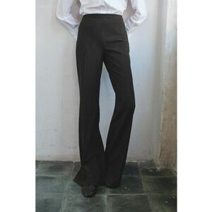 Pantaloni drepti cu dungi - Negru imagine