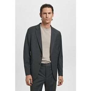 Sacou slim-fit cu model in carouri - Gri antracit imagine