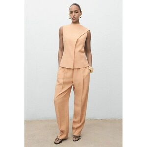 Pantaloni relaxed fit din amestec de lyocell - Roz somon imagine
