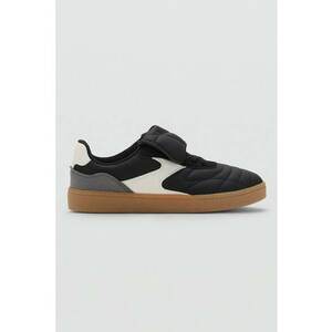 Pantofi sport de piele ecologica - Alb fildes/Negru imagine
