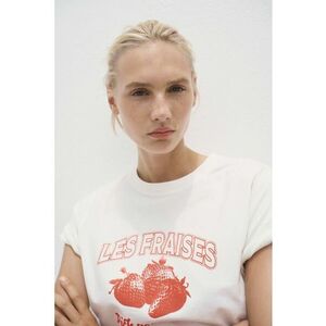 Tricou lejer cu imprimeu - Alb/Rosu stins imagine