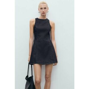 Rochie mini cu croiala A - Gri carbune imagine