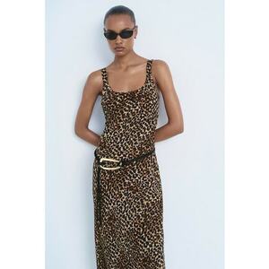 Rochie dreapta cu animal print - Negru/Portocaliu pal imagine