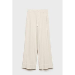Pantaloni relaxed fit cu detaliu cu pliu frontal - Bej imagine
