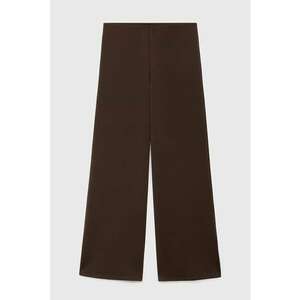 Pantaloni cu croiala ampla si model uni - Maro inchis imagine