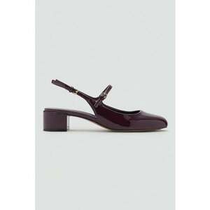 Pantofi slingback de piele sintetica lacuita - Violet pruna imagine
