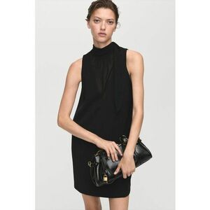 Rochie dreapta cu decupaj - Negru imagine