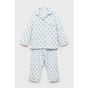 Pijama de bumbac cu pantaloni lungi - Albastru pal/Bleumarin imagine