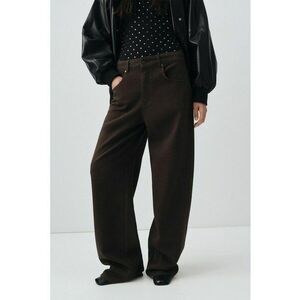 Blugi relaxed-fit din denim cu talie medie - Maro inchis imagine