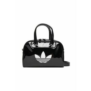 Geanta bowler cu aspect lacuit - Negru imagine