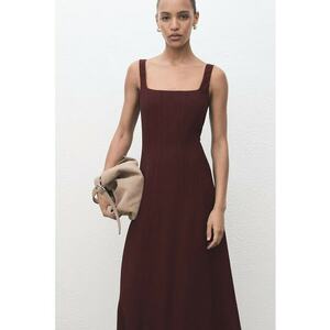 Rochie midi uni - Violet tyrian imagine