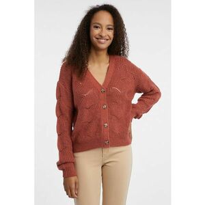 Cardigan lejer cu nasturi - Maro cognac imagine