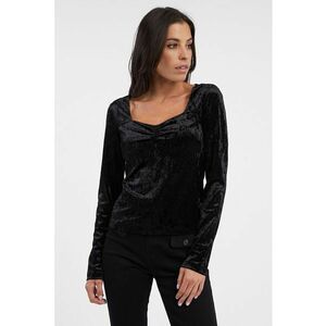 Bluza catifelata regular fit - Negru imagine