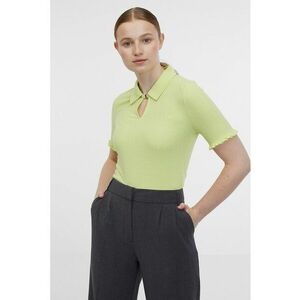 Tricou polo cu model uni - Verde lime imagine