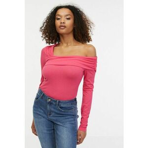 Bluza cu decolteu pe un umar - Roz aprins imagine