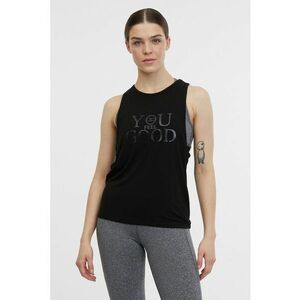 Top cu decupaj pe partea din spate pentru fitness - Negru imagine