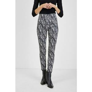 Colanti cu talie inalta si model - Alb/Negru imagine
