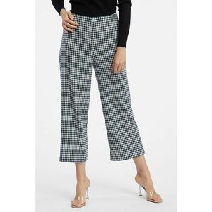 Pantaloni crop cu croiala ampla - Alb/Negru/Albastru petrol imagine