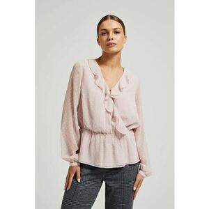 Bluza roz cu volane si maneci bufante - Roz imagine