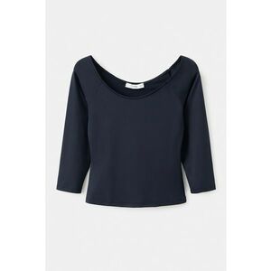 Bluza slim-fit cu maneci 3/4 - Bleumarin imagine