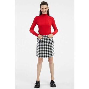 Fusta mini in carouri - Alb/Negru imagine