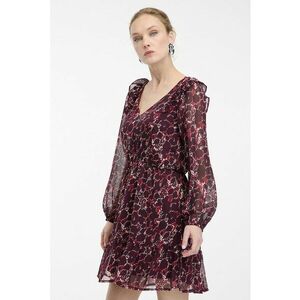 Rochie scurta cu decolteu in V si model - Violet tyrian imagine