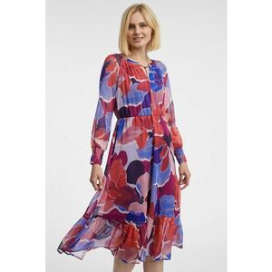 Rochie din sifon cu imprimeu - Roz/Albastru imagine