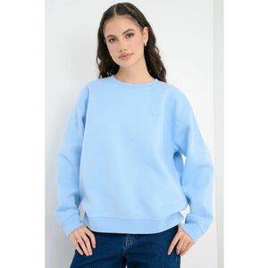 Bluza de trening cu croiala relaxed-fit si decolteu la baza gatului - Albastru deschis imagine