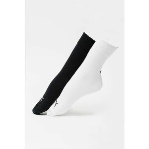 Set de sosete lungi striate - 2 perechi - Alb/Negru imagine