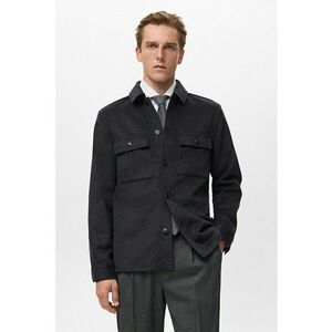 Jacheta-camasa cu buzunare cu clapa si model uni - Negru stins imagine