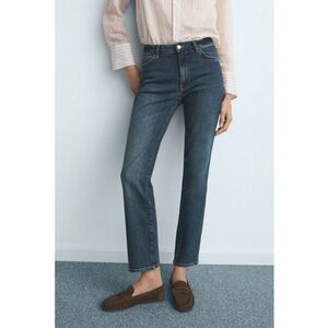 Blugi slim-fit cu aspect decolorat - Albastru petrol imagine