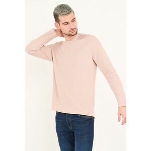 Bluza cu decolteu la baza gatului si model uni - Bej imagine