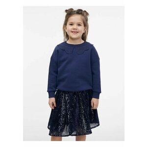 Bluza din amestec de bumbac cu maneci cazute - Albastru inchis imagine