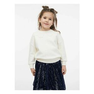 Bluza din amestec de bumbac cu maneci cazute - Alb imagine