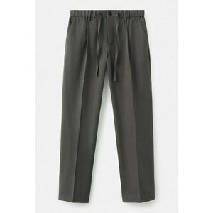 Pantaloni conici cu buzunare laterale si model uni - Gri inchis imagine